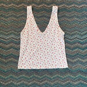 Caution to the Wind Floral Crop Tank